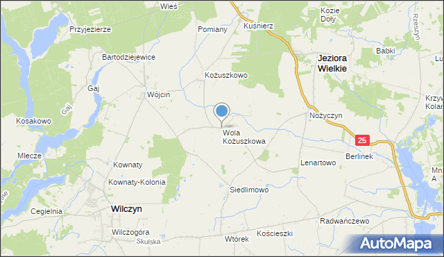 mapa Wola Kożuszkowa, Wola Kożuszkowa na mapie Targeo